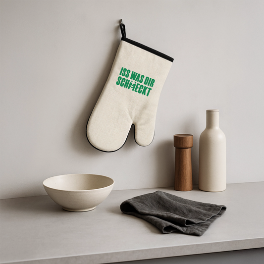 Ofenhandschuh - Leinen/Schwarz