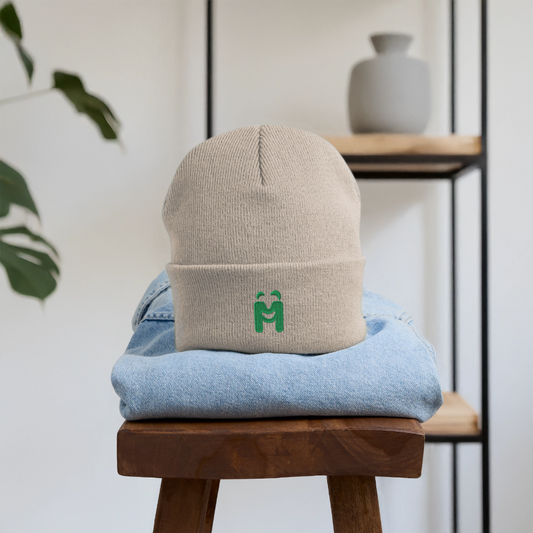 Bestickte Wintermütze - Beige