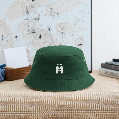Kinder Bucket Hat - Dunkelgrün/Beige