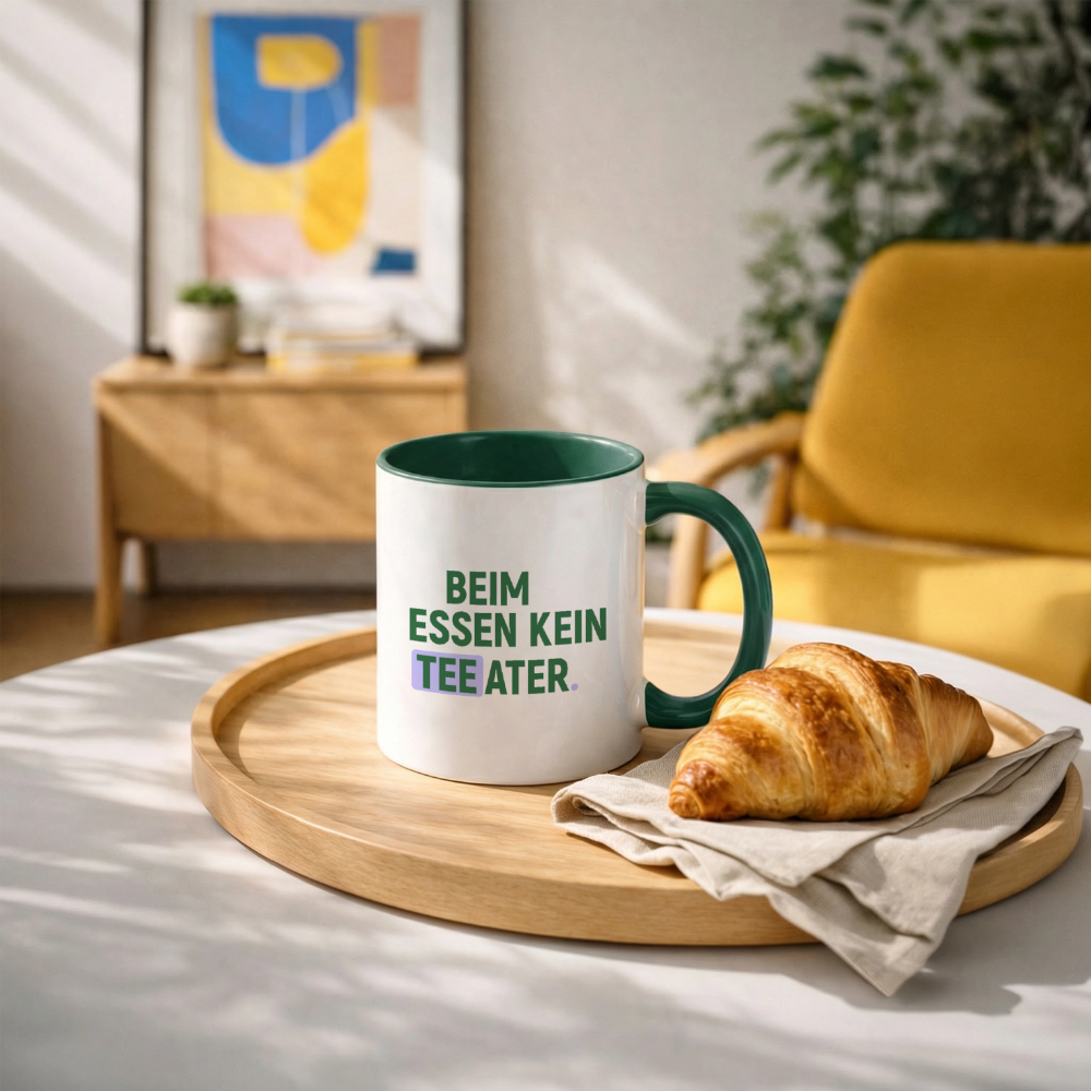 Tasse - Weiß/Dunkelgrün