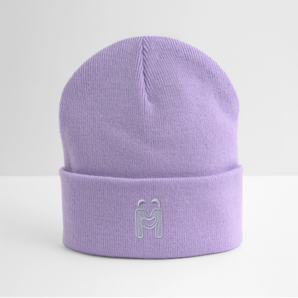 Bestickte Wintermütze - Lavendel