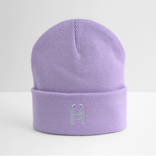 Bestickte Wintermütze - Lavendel