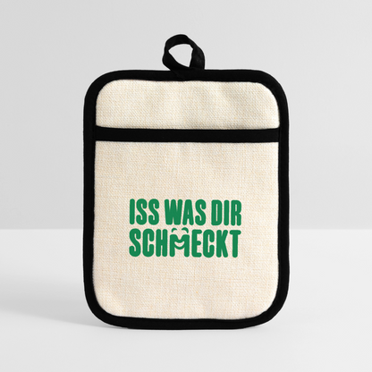 Topflappen - Leinen/Schwarz 