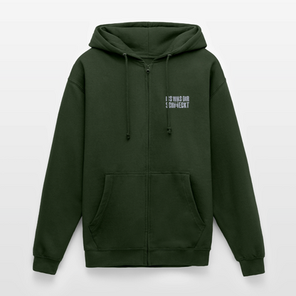 bestickte Kapuzenjacke - Forstgrün 