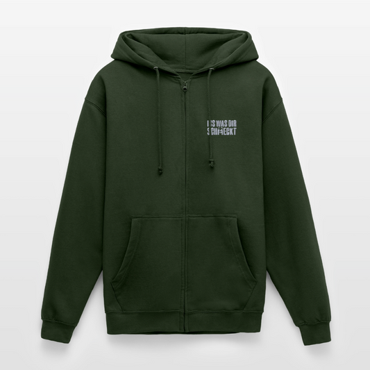 bestickte Kapuzenjacke - Forstgrün 
