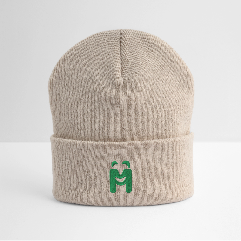 Bestickte Wintermütze - Beige