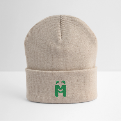 Bestickte Wintermütze - Beige