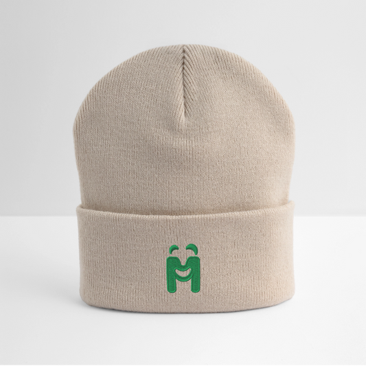 Bestickte Wintermütze - Beige