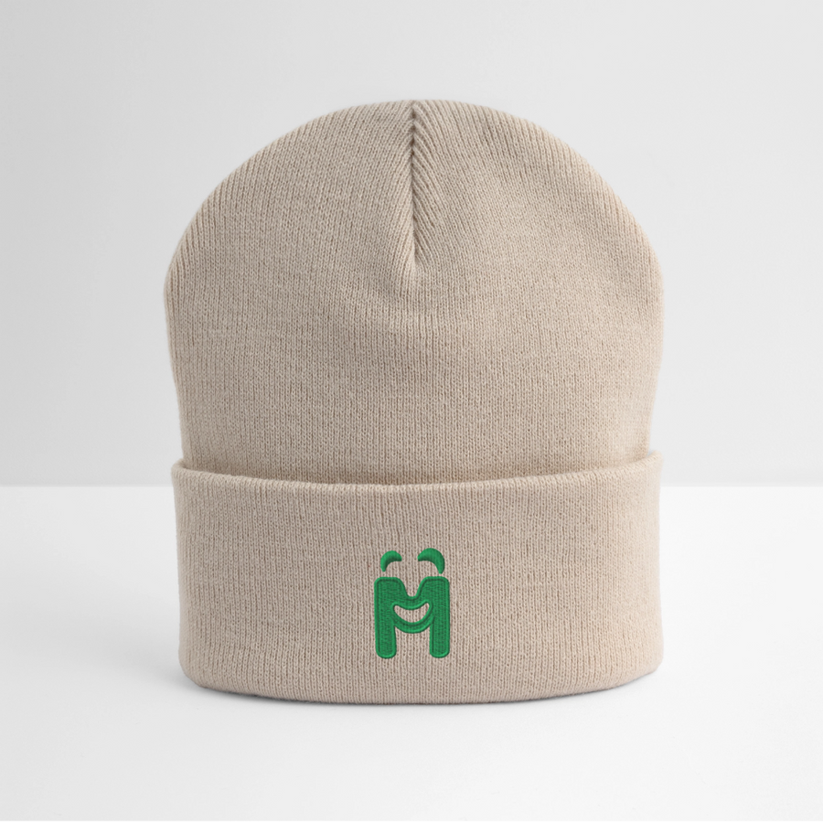 Bestickte Wintermütze - Beige