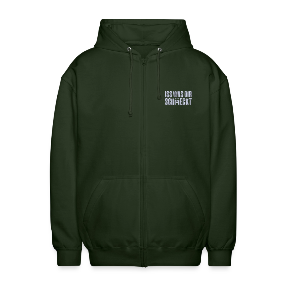 bestickte Kapuzenjacke - Forstgrün 