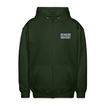 bestickte Kapuzenjacke - Forstgrün 