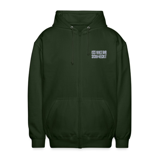 bestickte Kapuzenjacke - Forstgrün 